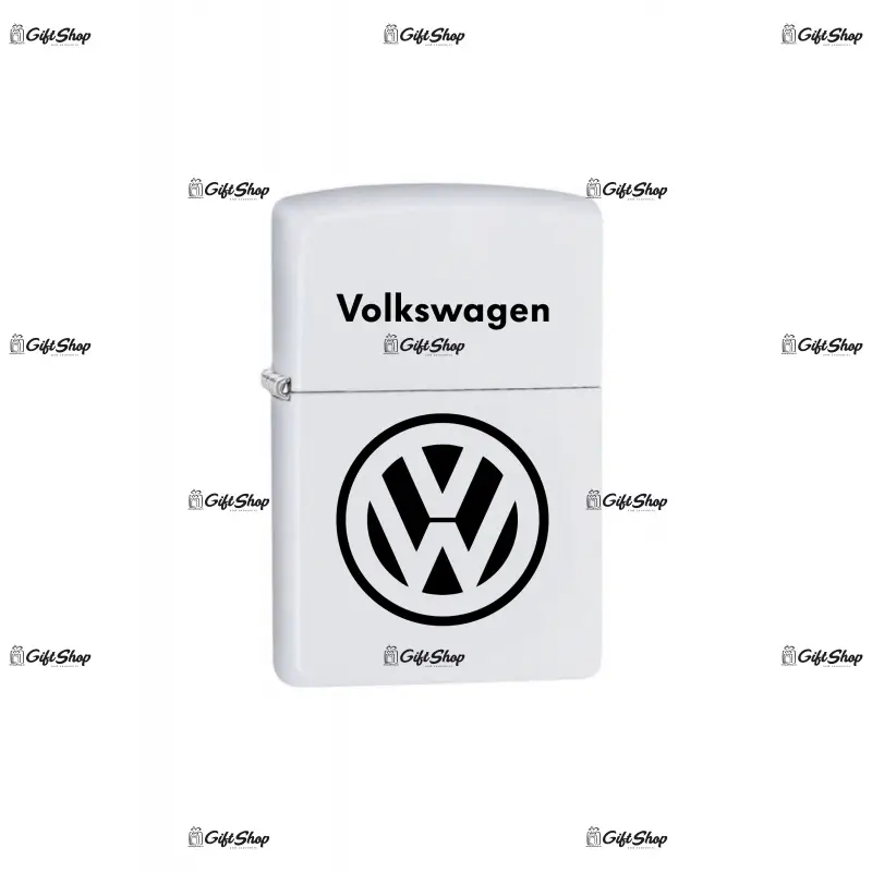 Volkswagen, bricheta metalica gravata laser cu mesaj, model 1